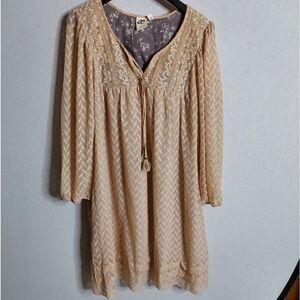 Anthropologie‎ One September Anwen Peasant Boho long sleeve dress XL